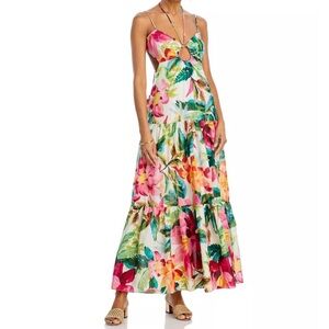 Farm Rio Painted Flowers Maxi Dress Small